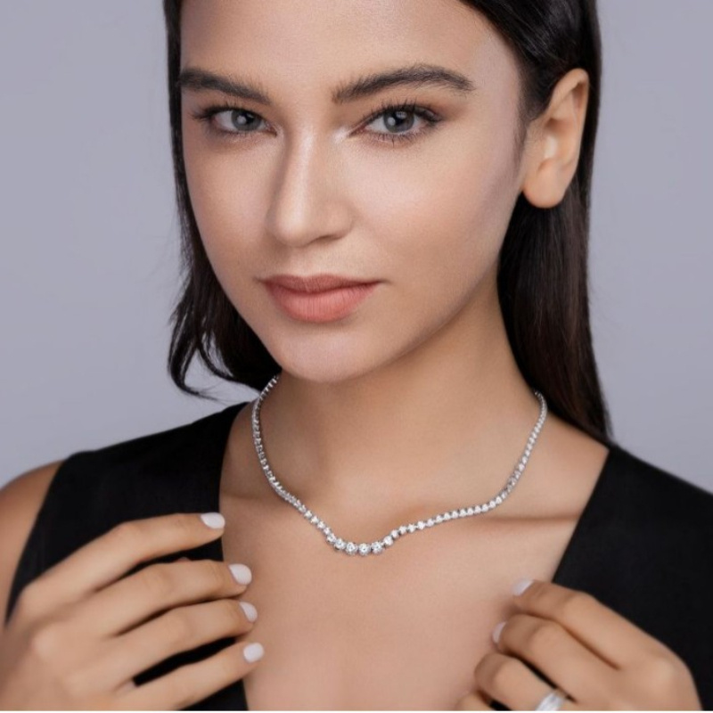 S925 Silver Moissanite Necklace - Light Temperament Clavicle Chain